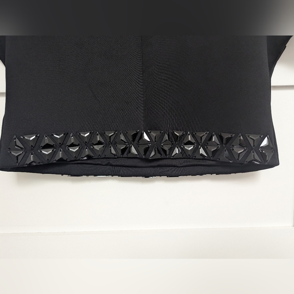 Marciano Black Beaded Scuba Style Short Sleeve Crop Top - Picture 11 of 12